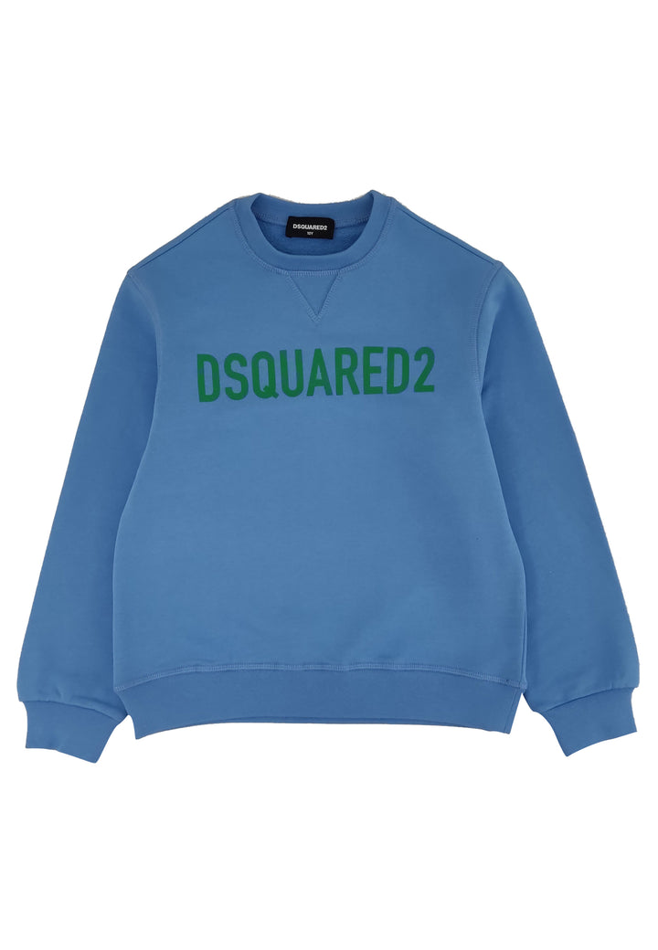 Felpa bambino Dsquared2 azzurra in cotone