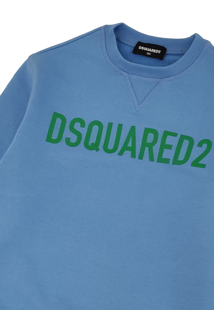 Felpa bambino Dsquared2 azzurra in cotone
