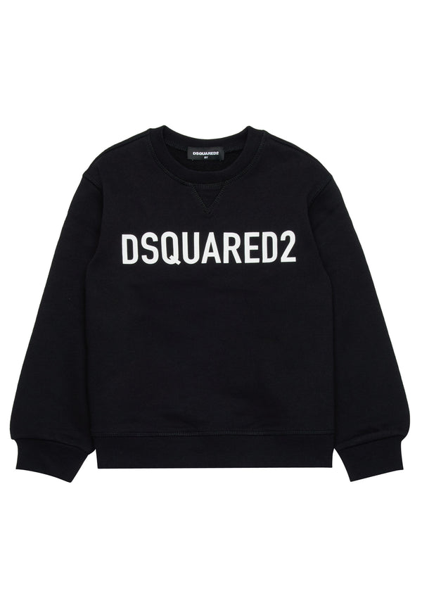 Felpa bambino Dsquared2 nera in cotone