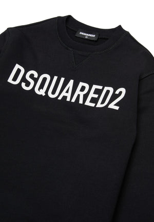 Felpa bambino Dsquared2 nera in cotone