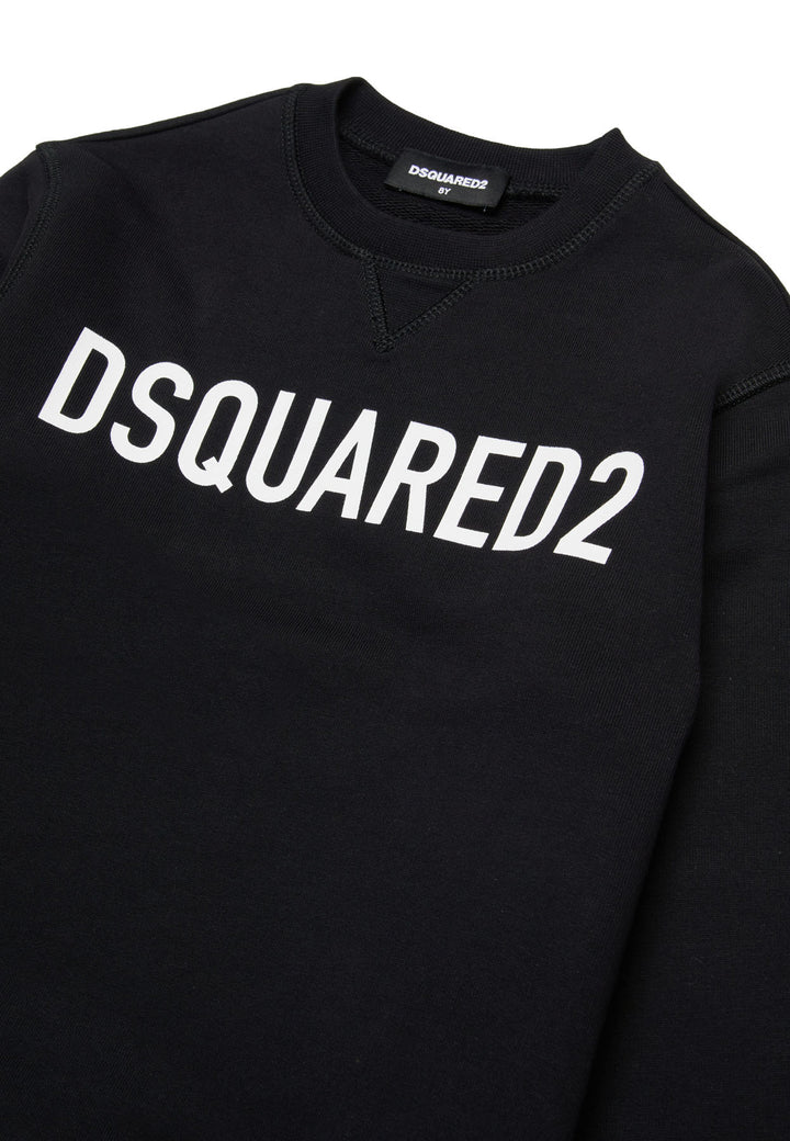 Felpa bambino Dsquared2 nera in cotone