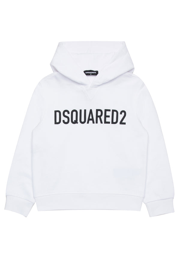Felpa bambino Dsquared2 bianca in cotone