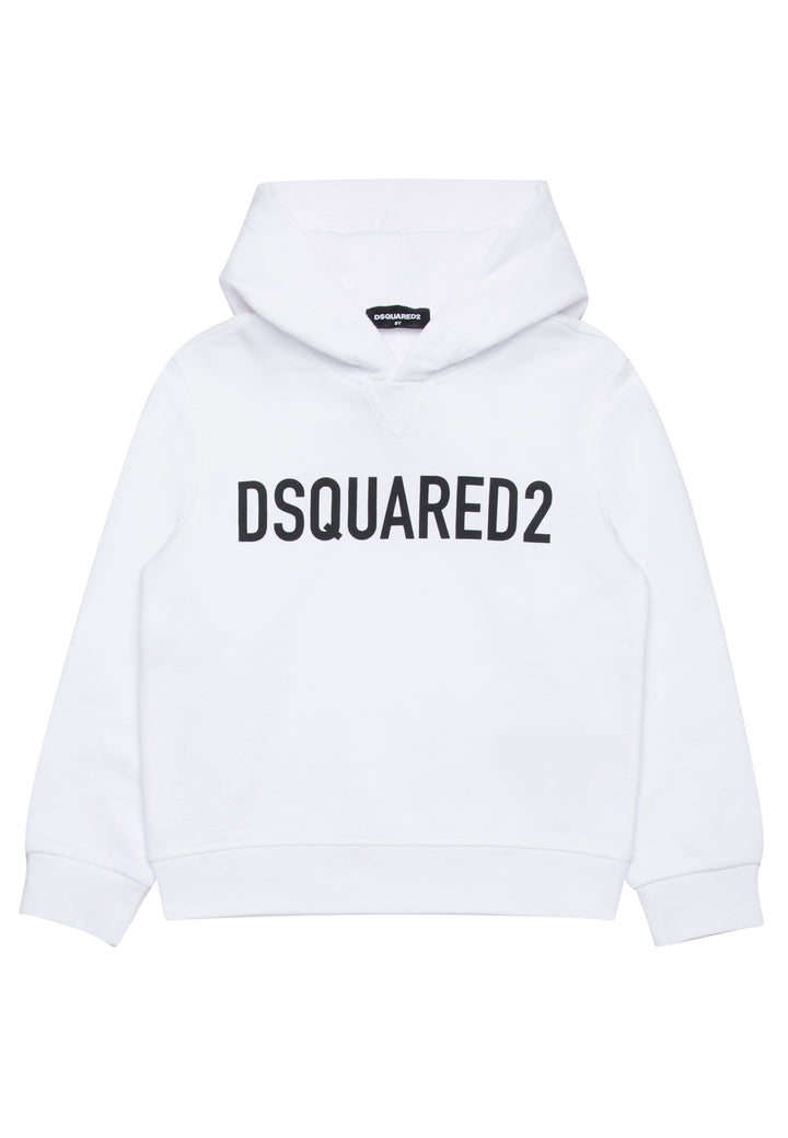 Felpa bambino Dsquared2 bianca in cotone