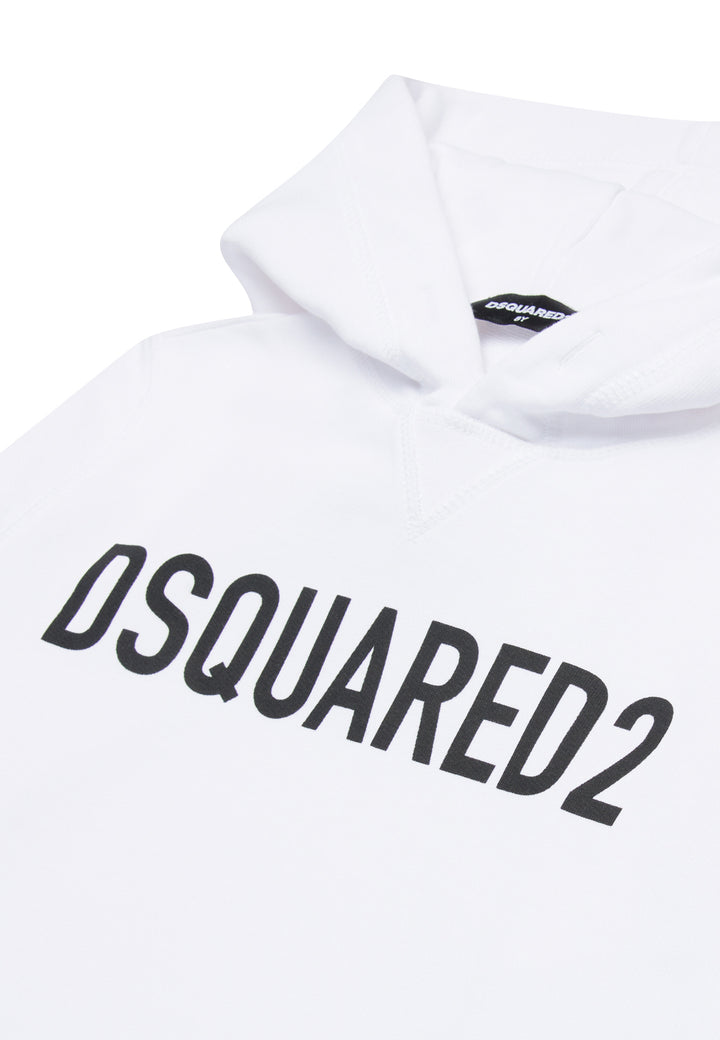Felpa bambino Dsquared2 bianca in cotone