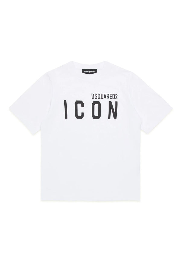 T-shirt bambino Dsquared2 bianca in cotone