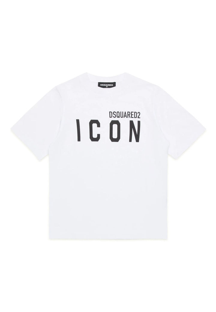 T-shirt bambino Dsquared2 bianca in cotone
