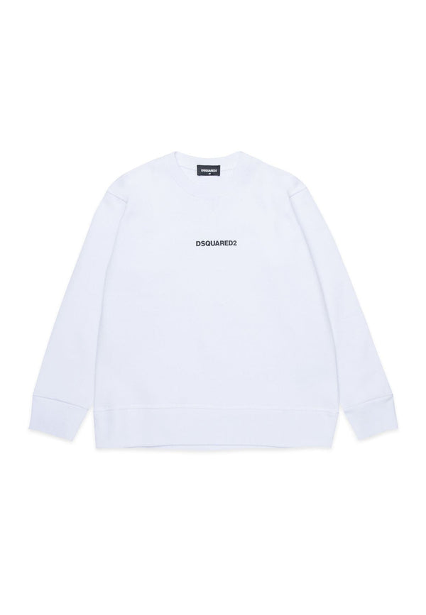 Felpa bambino Dsquared2 bianca in cotone
