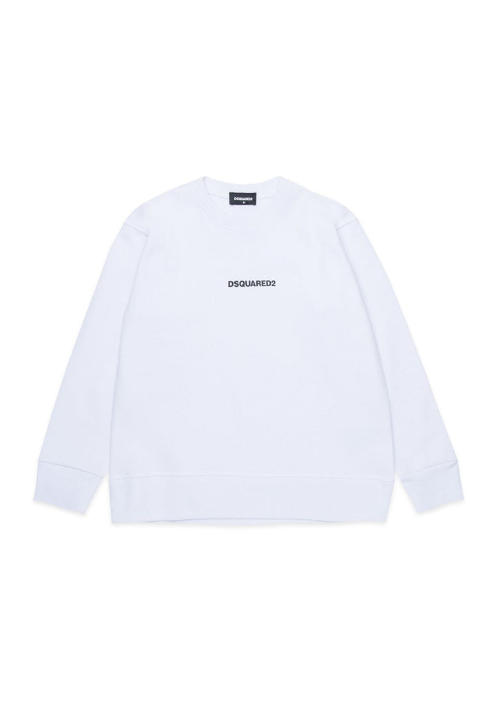 Felpa bambino Dsquared2 bianca in cotone
