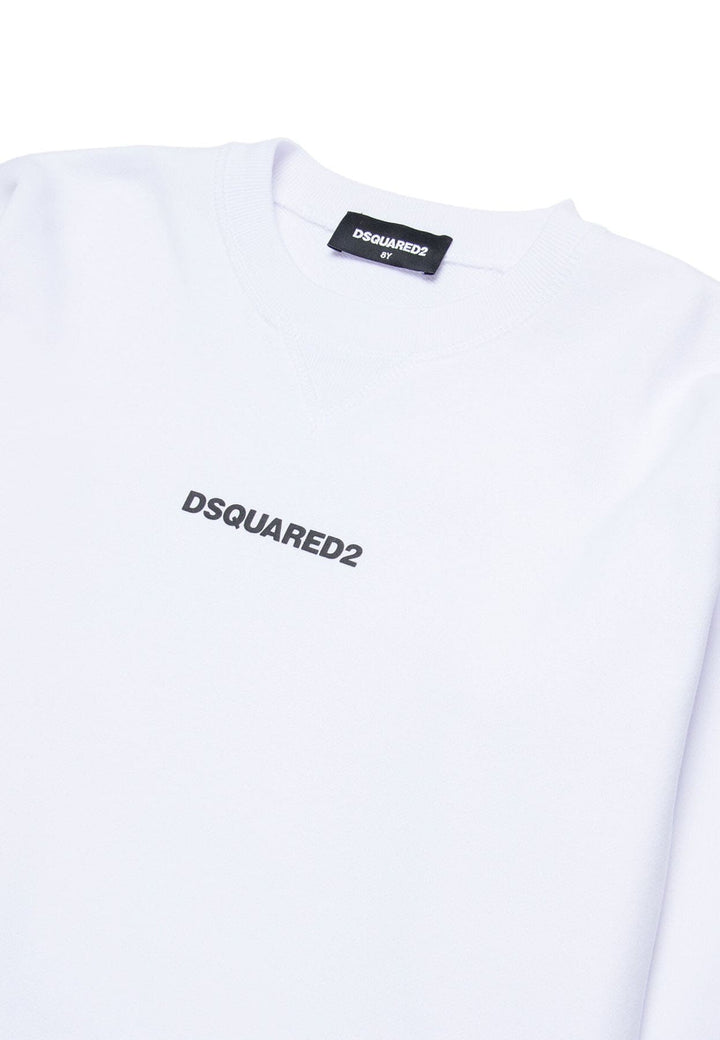 Felpa bambino Dsquared2 bianca in cotone