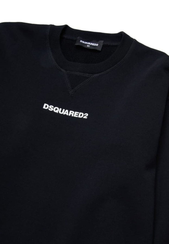 Felpa bambino Dsquared2 nera in cotone