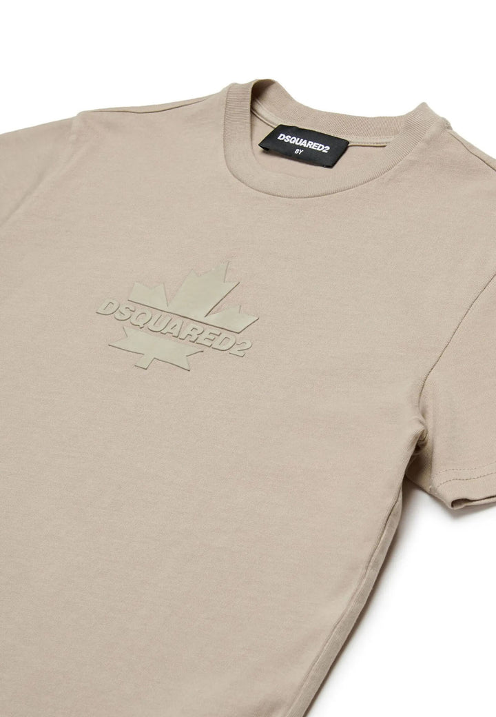 T-shirt bambino Dsquared2 beige in cotone