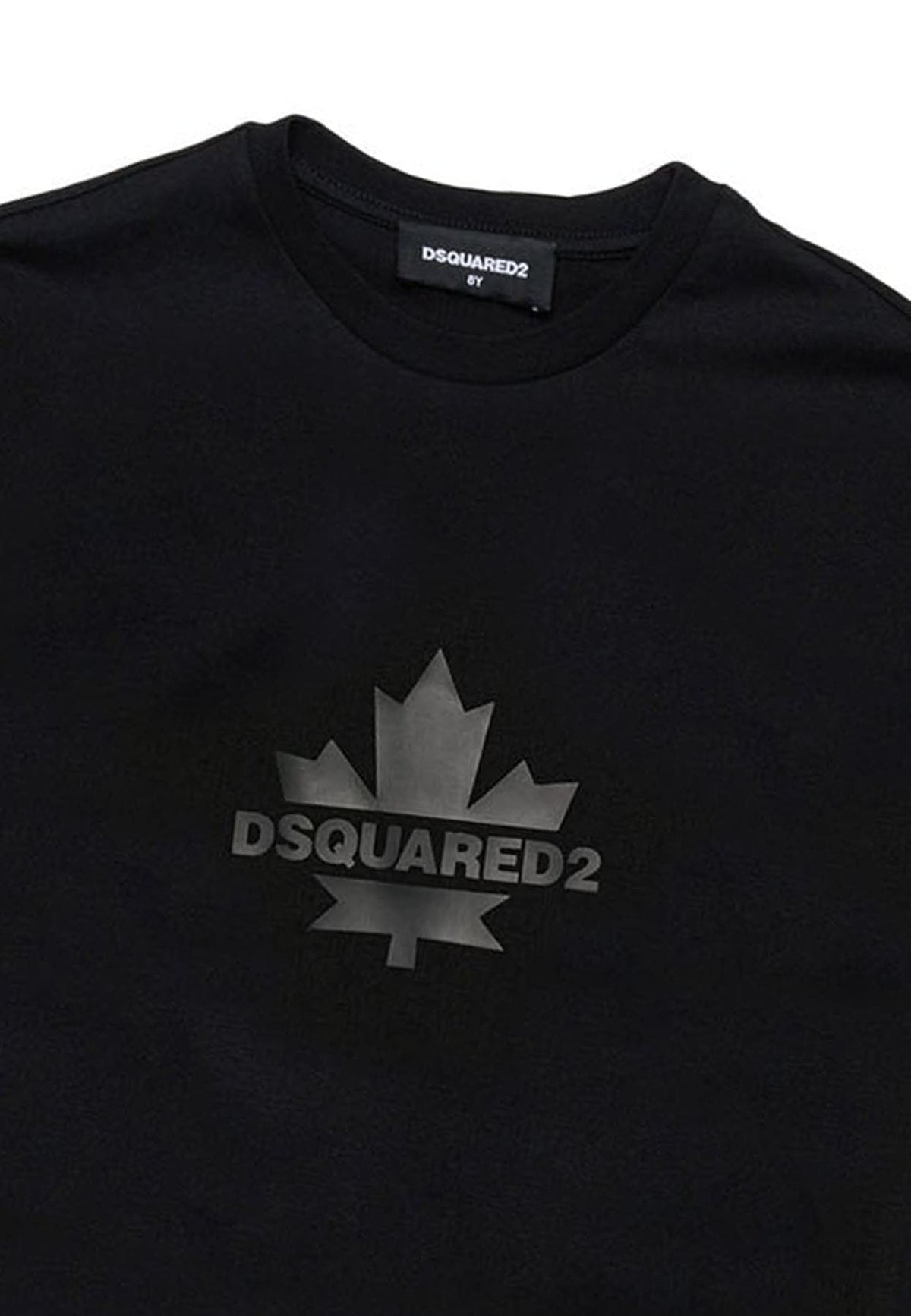 T-shirt bambino Dsquared2 nera in cotone