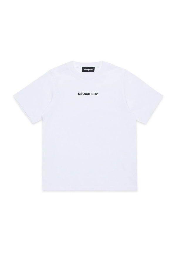 T-shirt bambino Dsquared2 bianca in cotone