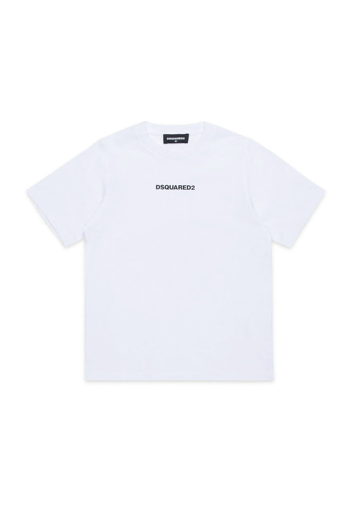 T-shirt bambino Dsquared2 bianca in cotone