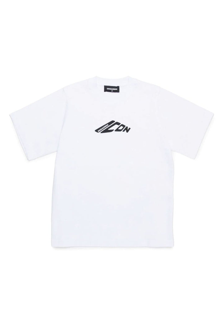 T-shirt bambino Dsquared2 bianca in cotone