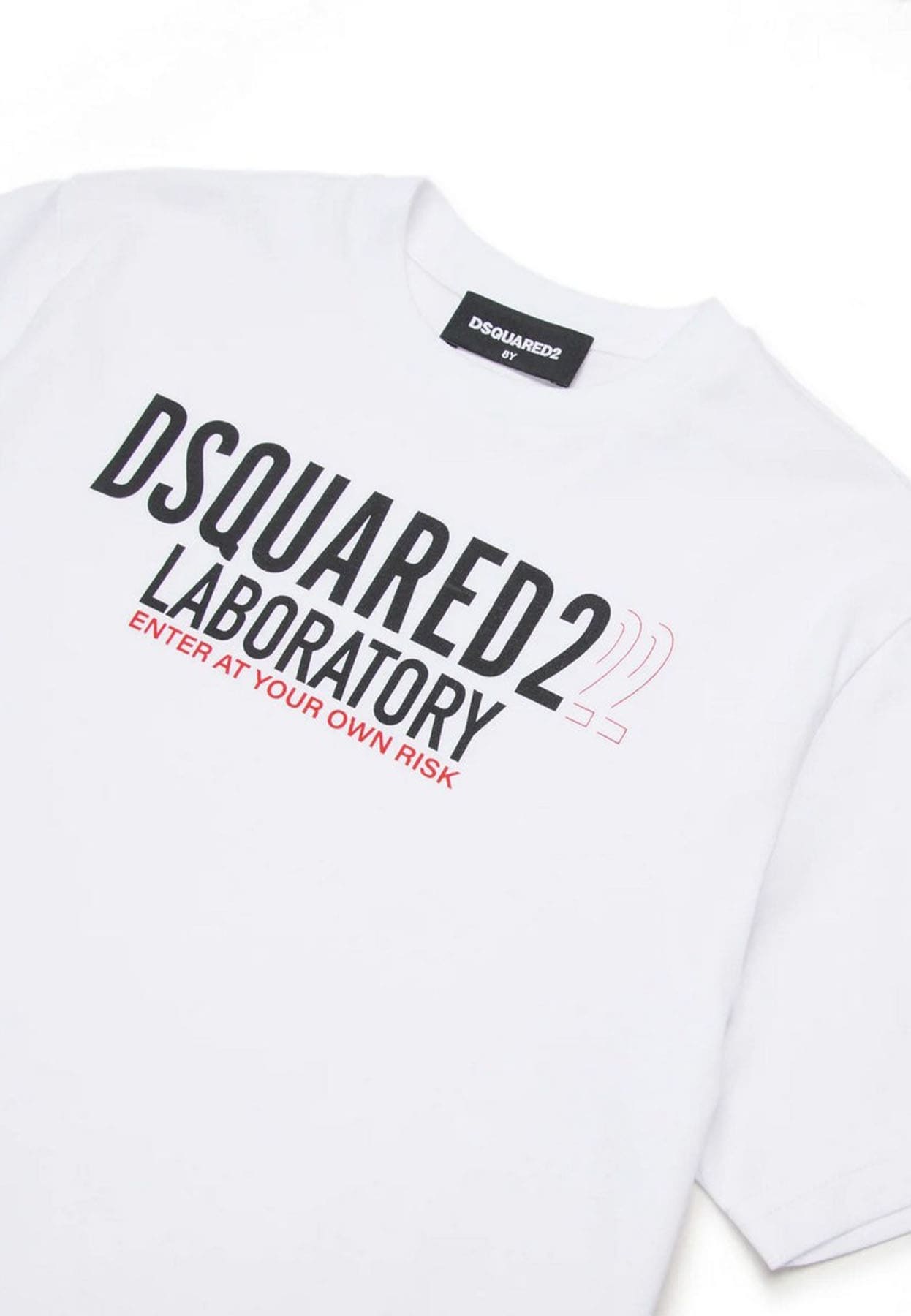 T-shirt bambino Dsquared2 bianca in cotone