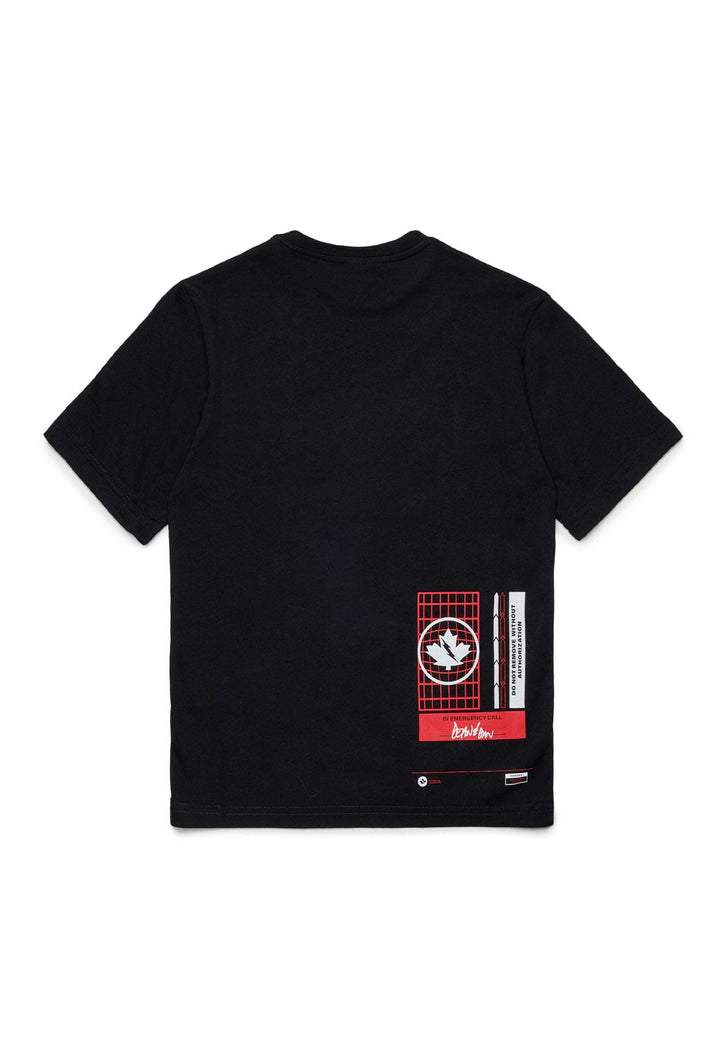 T-shirt bambino Dsquared2 nera in cotone