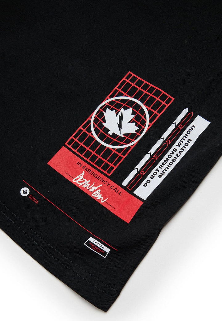 T-shirt bambino Dsquared2 nera in cotone