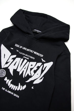 Felpa bambino Dsquared2 nera in cotone