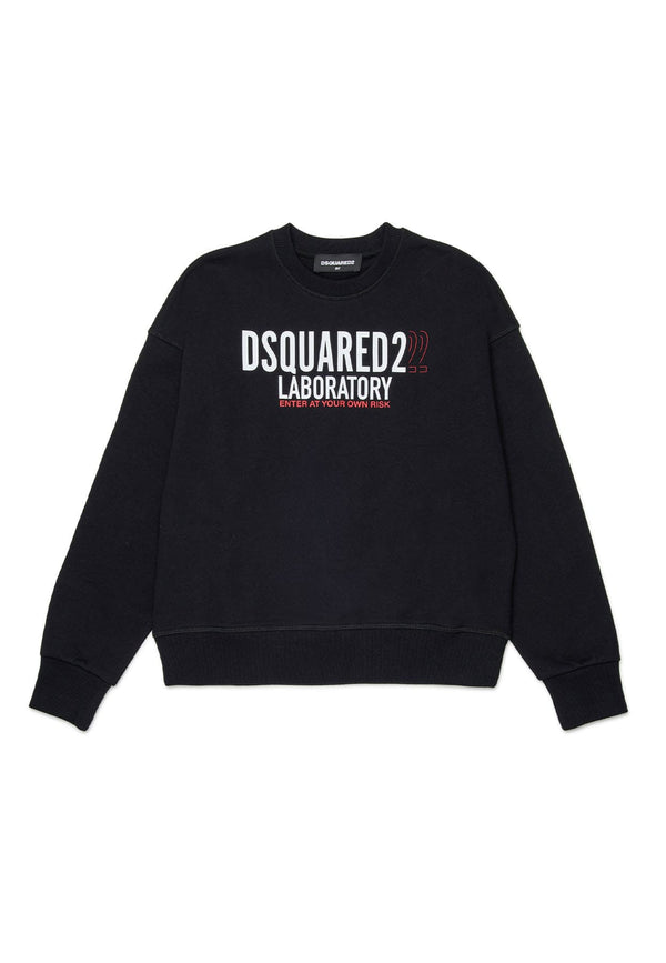 Felpa bambino Dsquared2 nera in cotone