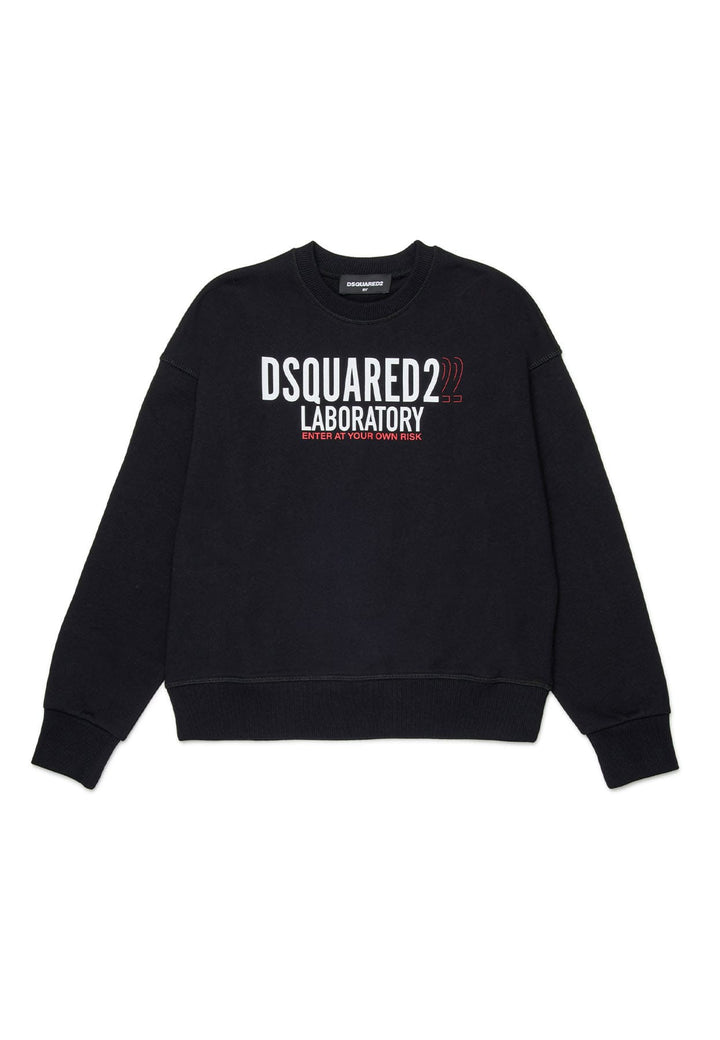 Felpa bambino Dsquared2 nera in cotone