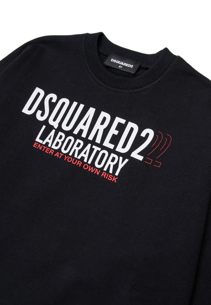 Felpa bambino Dsquared2 nera in cotone