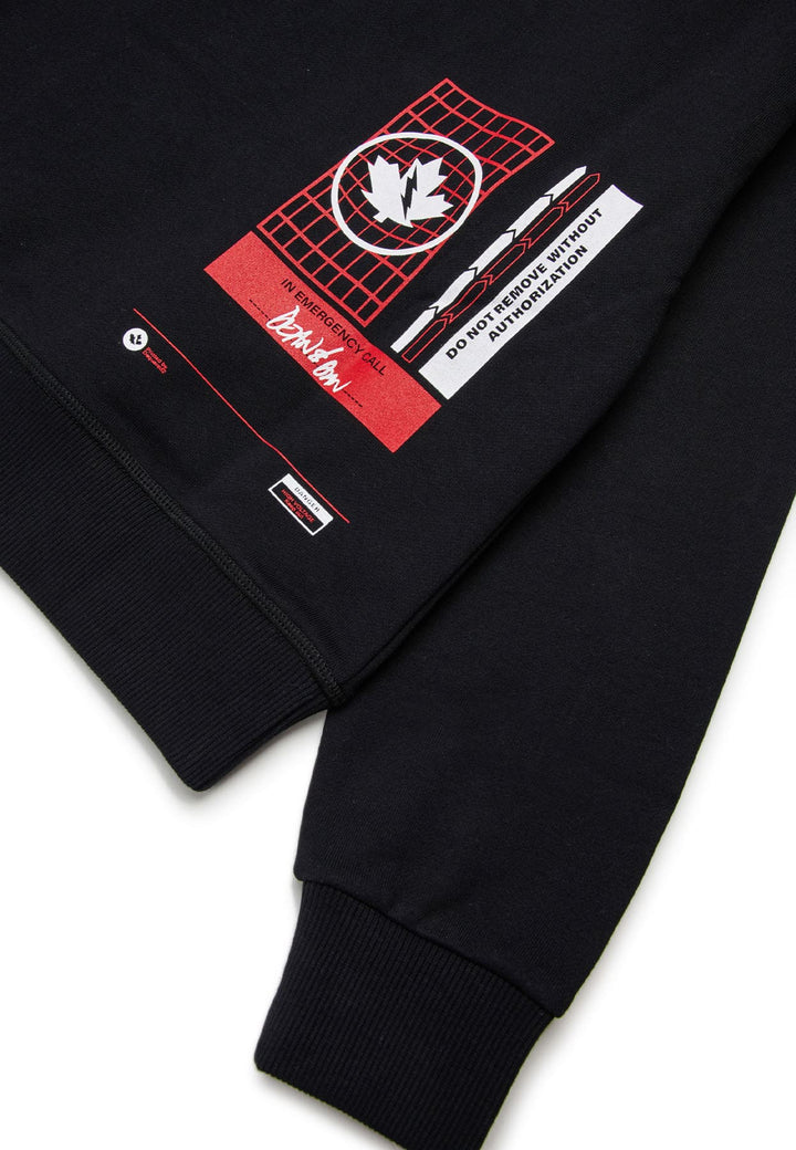 Felpa bambino Dsquared2 nera in cotone