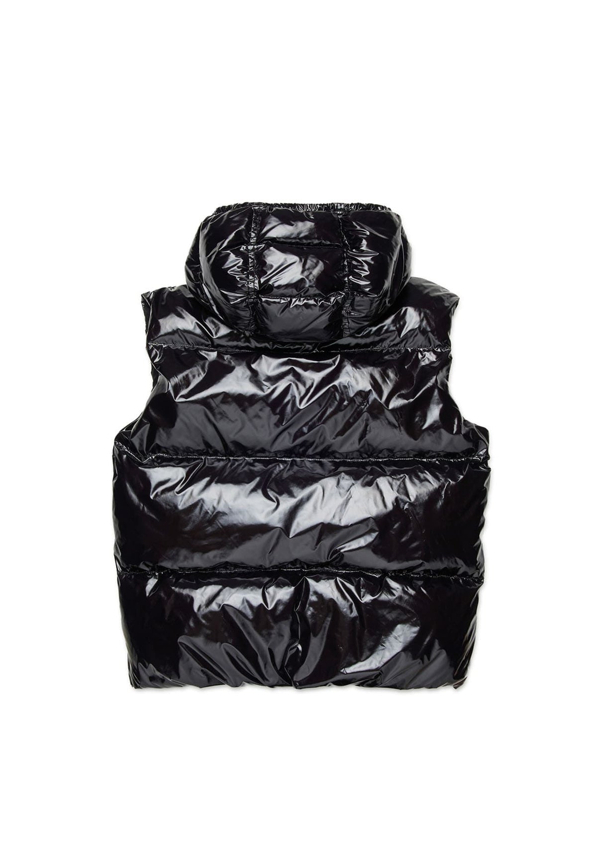 Gilet bambino Dsquared2 nero in nylon lucido