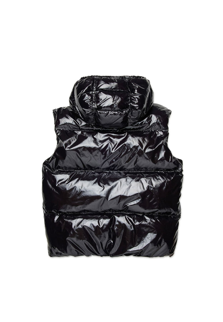 Gilet bambino Dsquared2 nero in nylon lucido