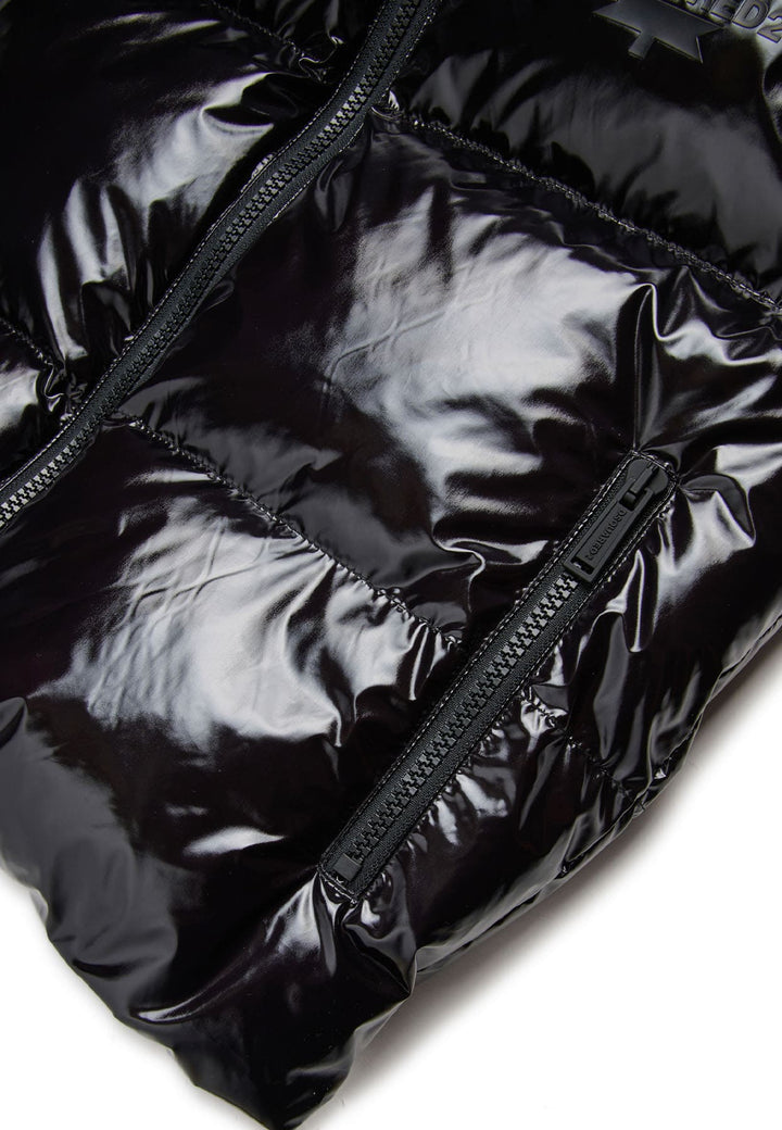 Gilet bambino Dsquared2 nero in nylon lucido