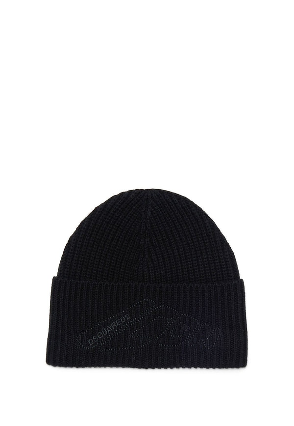 Cappello bambino Dsquared2 nero in misto lana