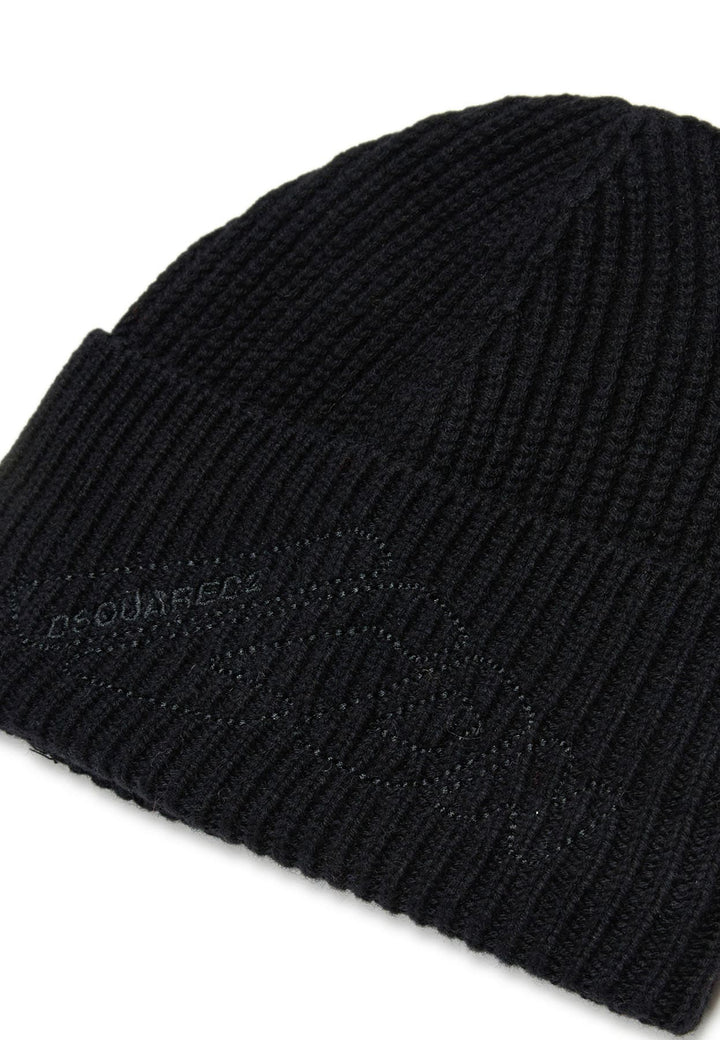 Cappello bambino Dsquared2 nero in misto lana