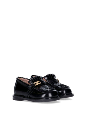 Elisabetta Franchi mocassino nero bambina in pelle