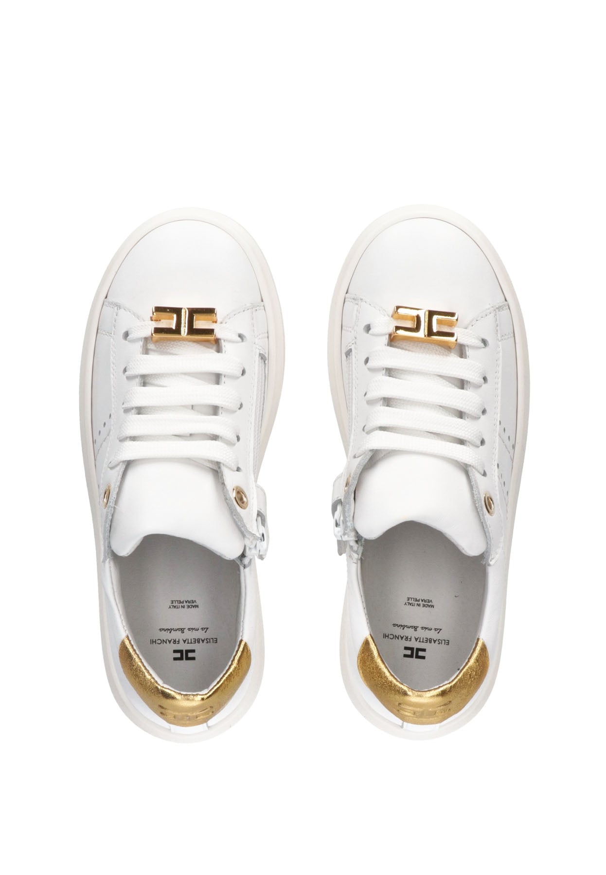 Sneakers bambina Elisabetta Franchi bianca in pelle | ViaMonte Shop