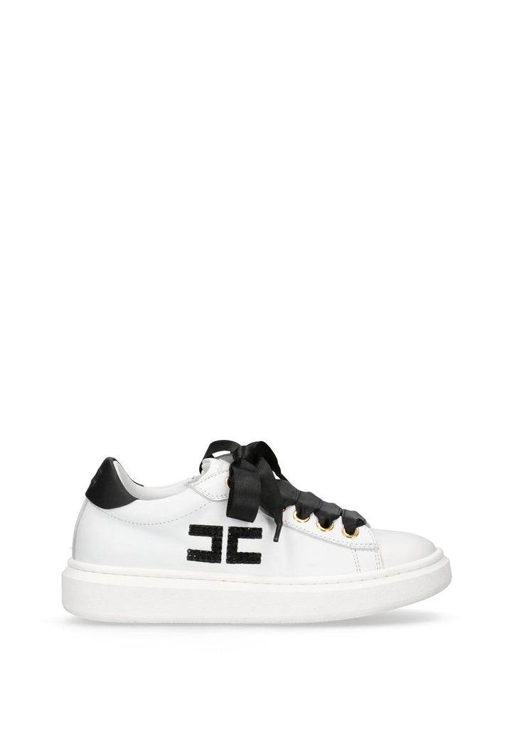 Sneakers bambina Elisabetta Franchi bianca in pelle
