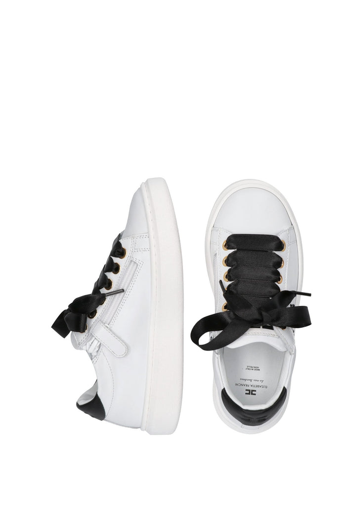 Sneakers bambina Elisabetta Franchi bianca in pelle