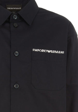 Camicia bambino Emporio Armani blu in cotone