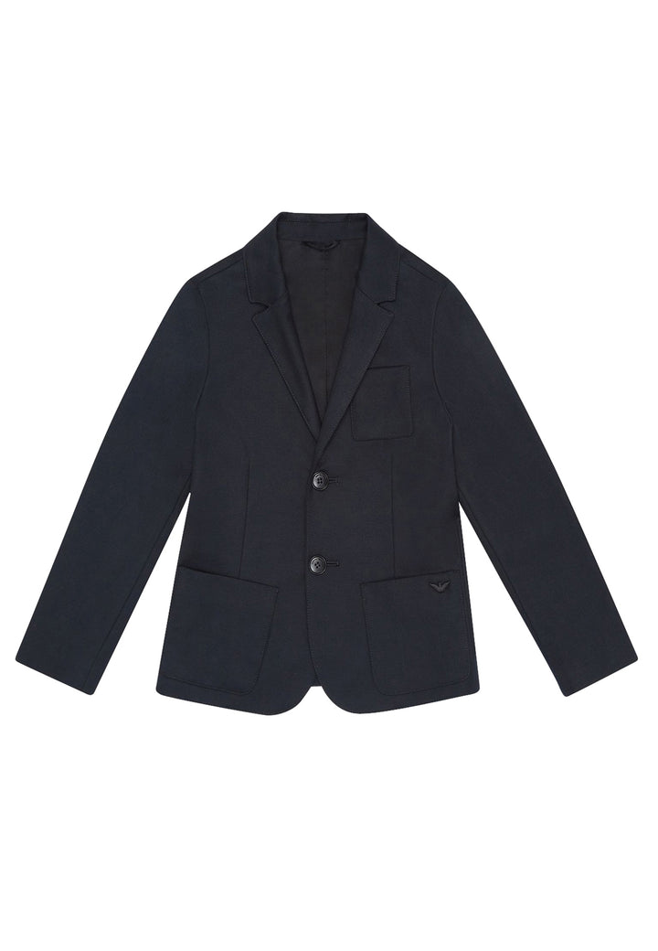 Giacca bambino Emporio Armani blu navy in misto viscosa