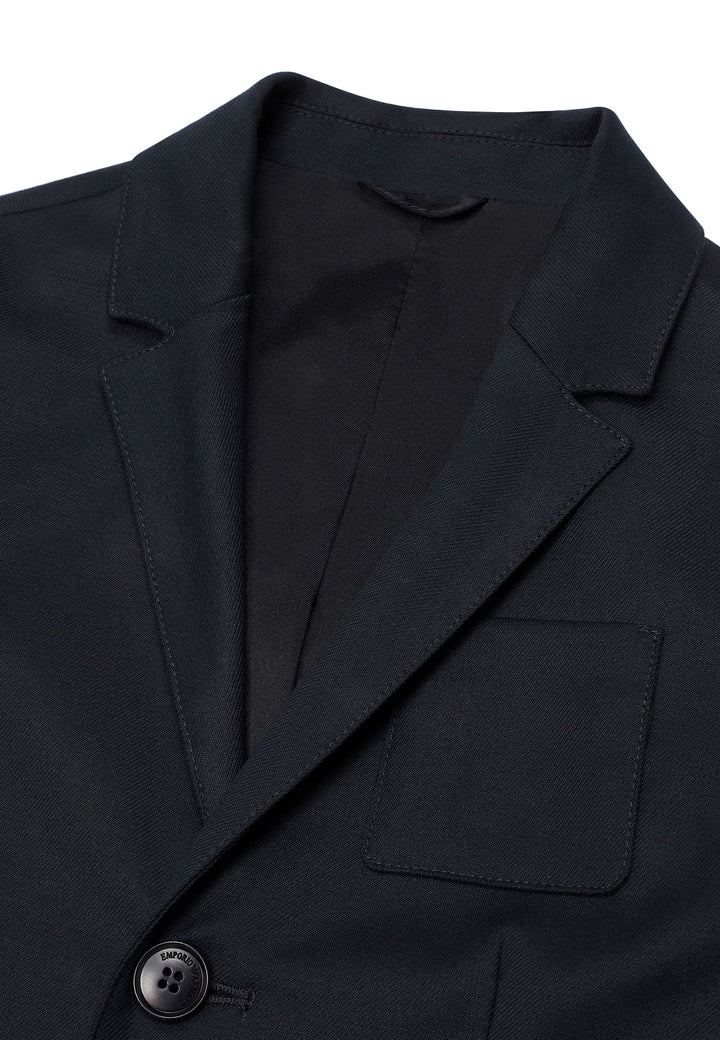 Giacca bambino Emporio Armani blu navy in misto viscosa