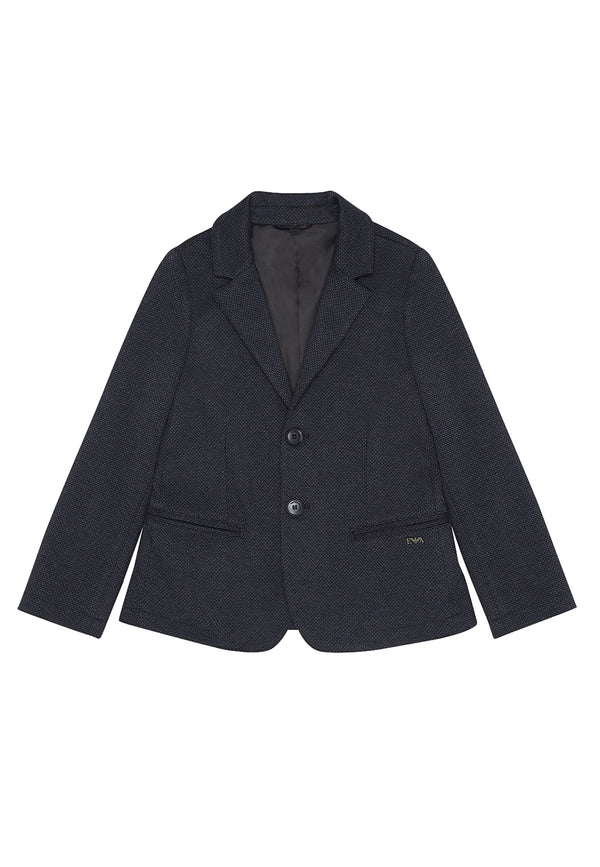 Giacca bambino Emporio Armani blu navy in misto viscosa