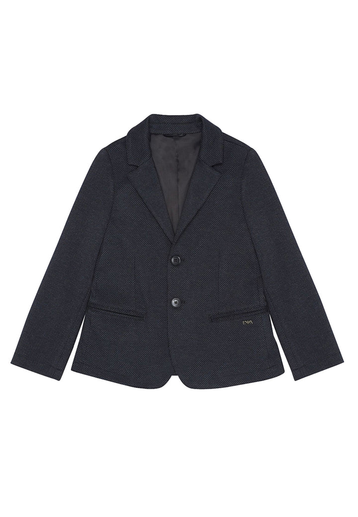 Giacca bambino Emporio Armani blu navy in misto viscosa