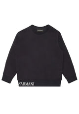 Felpa bambino Emporio Armani blu navy in cotone