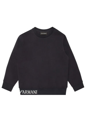 Felpa bambino Emporio Armani blu navy in cotone