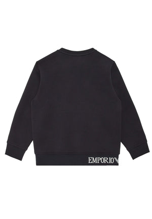 Felpa bambino Emporio Armani blu navy in cotone