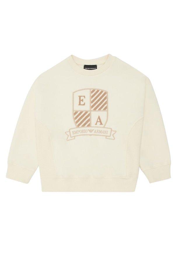 Felpa neonato Emporio Armani panna in cotone