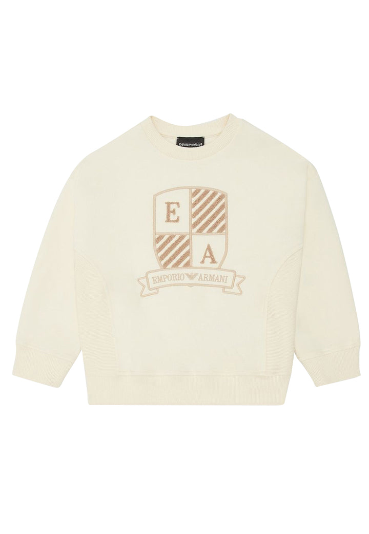 Felpa neonato Emporio Armani panna in cotone
