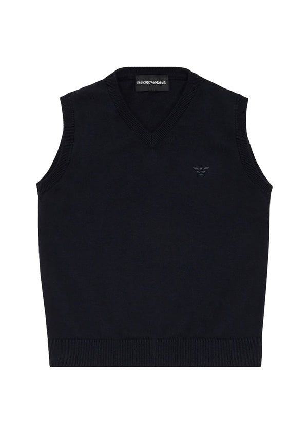 Gilet bambino Emporio Armani blu navy in maglia