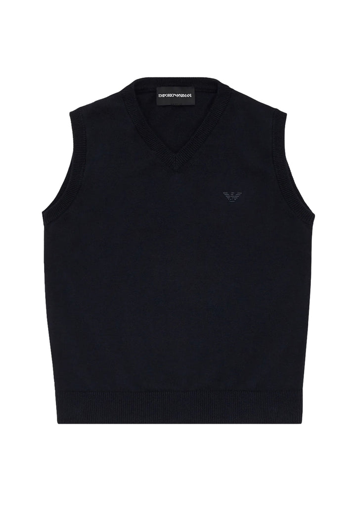 Gilet bambino Emporio Armani blu navy in maglia