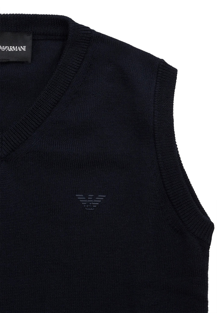 Gilet bambino Emporio Armani blu navy in maglia