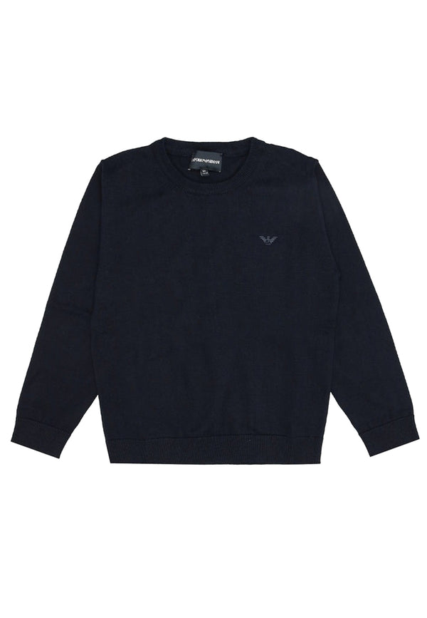 Maglia bambino Emporio Armani blu navy in misto lana